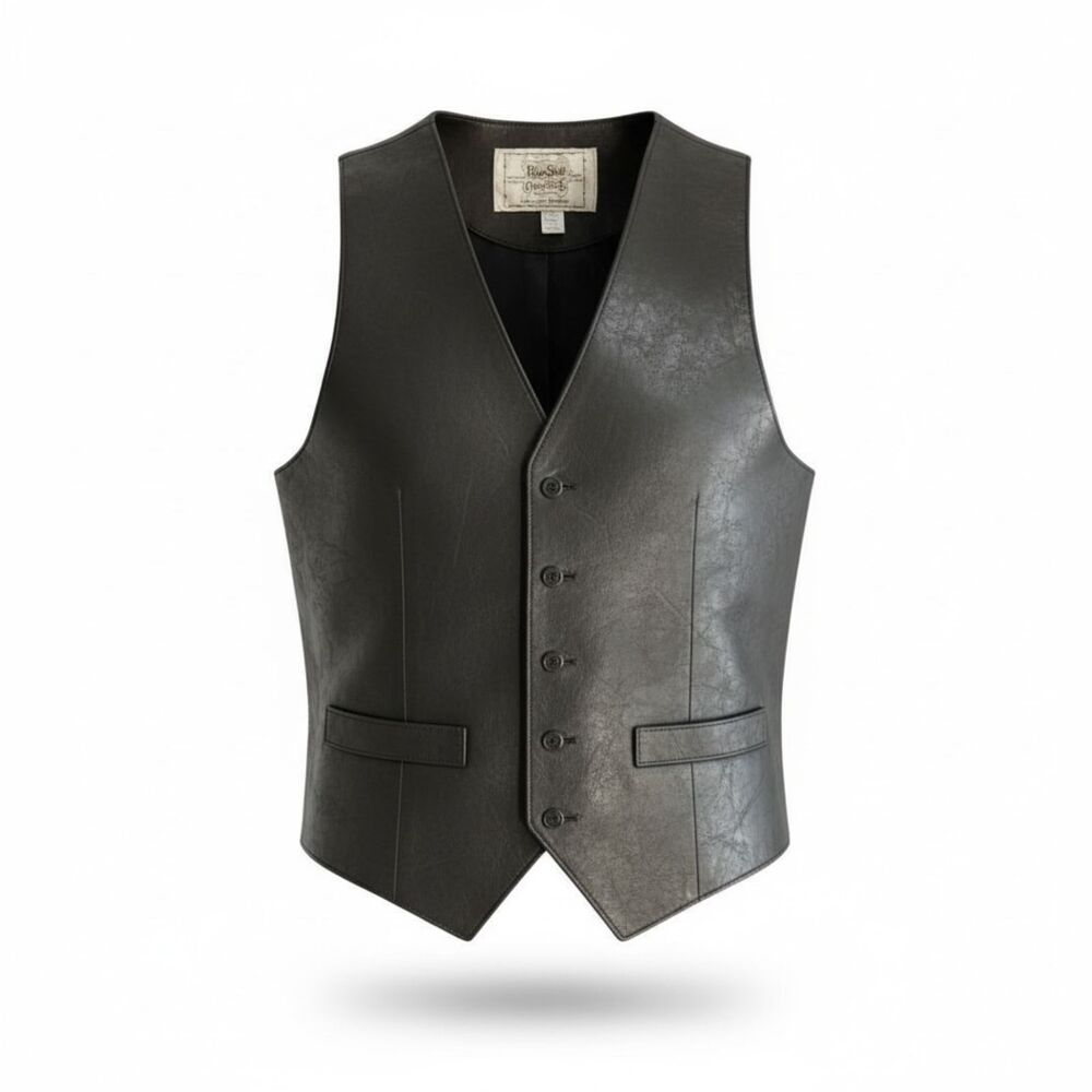 Hide Side High quality men’s leather vest fully lined size 42 Long/ L tall